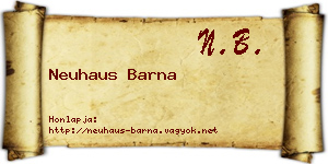 Neuhaus Barna névjegykártya